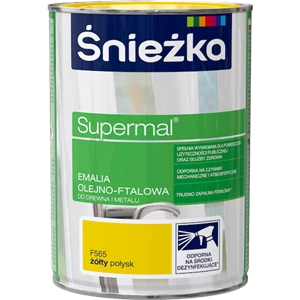 Farba do drewna i metalu olejno-ftalowa ŚNIEŻKA Supermal żółty F565 połysk 0,8l