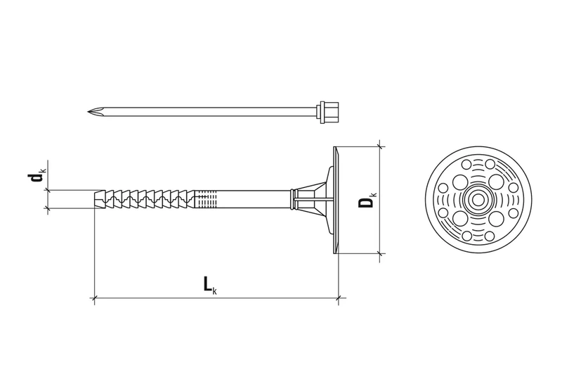 Kołek do mocowania izolacji trzpień metalowy z długą strefą rozpierania WKRĘT-MET LFMG 10x200mm - 200 szt.
