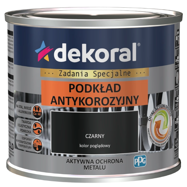 Podklad do stali DEKORAL PODKŁAD ANTYKOROZYJNY czarny RAL 9005   0,5l