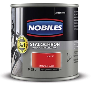 Farba antykorozyjna NOBILES Stalochron Czerwony Jasny połysk 0,65l