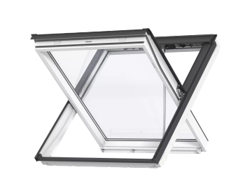 Okno dachowe oddymiające Velux GGU PK06 0066 RAL 7043 40D 94x118 3-szybowe drewniano-poliuretanowe