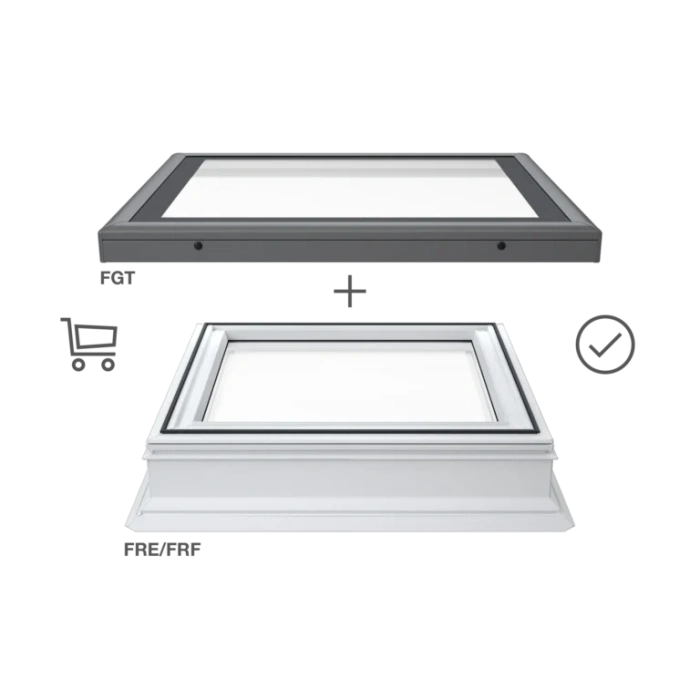 Płaski moduł szklany Rooflite+ FGT 0909 B200 RL 90x90 do FRF/FRE