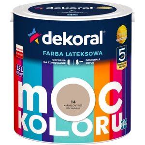 Farba do ścian i sufitów lateksowa DEKORAL MOC KOLORU Karmelowy Beż nr 14 mat 2,5l