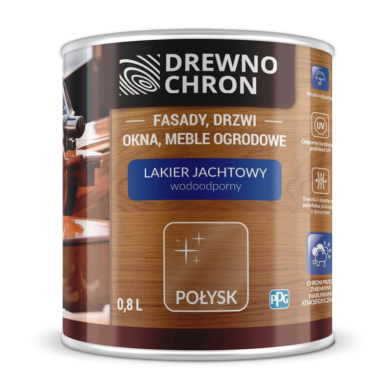 Lakier do drewna DREWNOCHRON LAKIER JACHTOWY połysk 0,8l