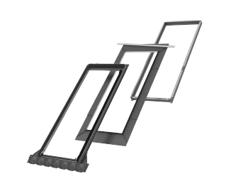 Kołnierz z BDX do balkonu dachowego Velux EDW MK19 2000 RAL 7043 78x252 do pokryć wysokoprofilowanych