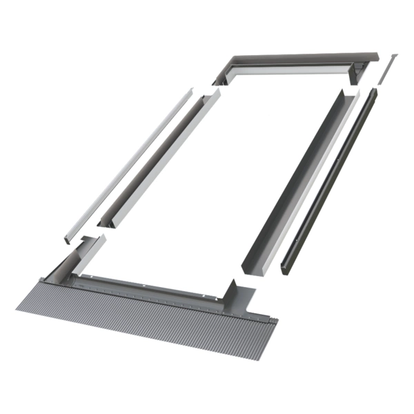 Kołnierz do okna dachowego Fakro KZN-1-P RAL 7022 134x78 kombi moduł skrajny lewy do pokryć profilowanych