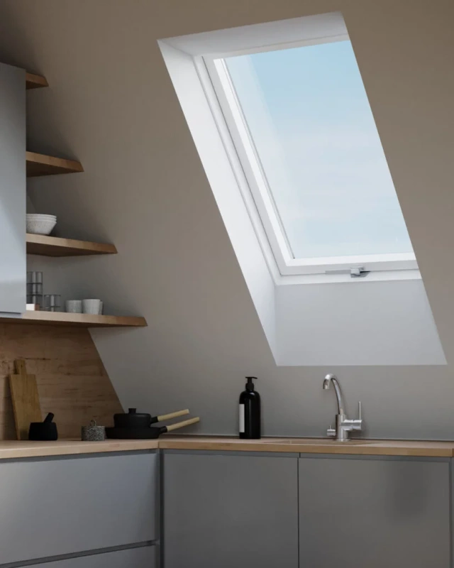 Okno dachowe RoofLITE+ Solid PVC APY S6A B900 PVC 2-szybowe 114x118