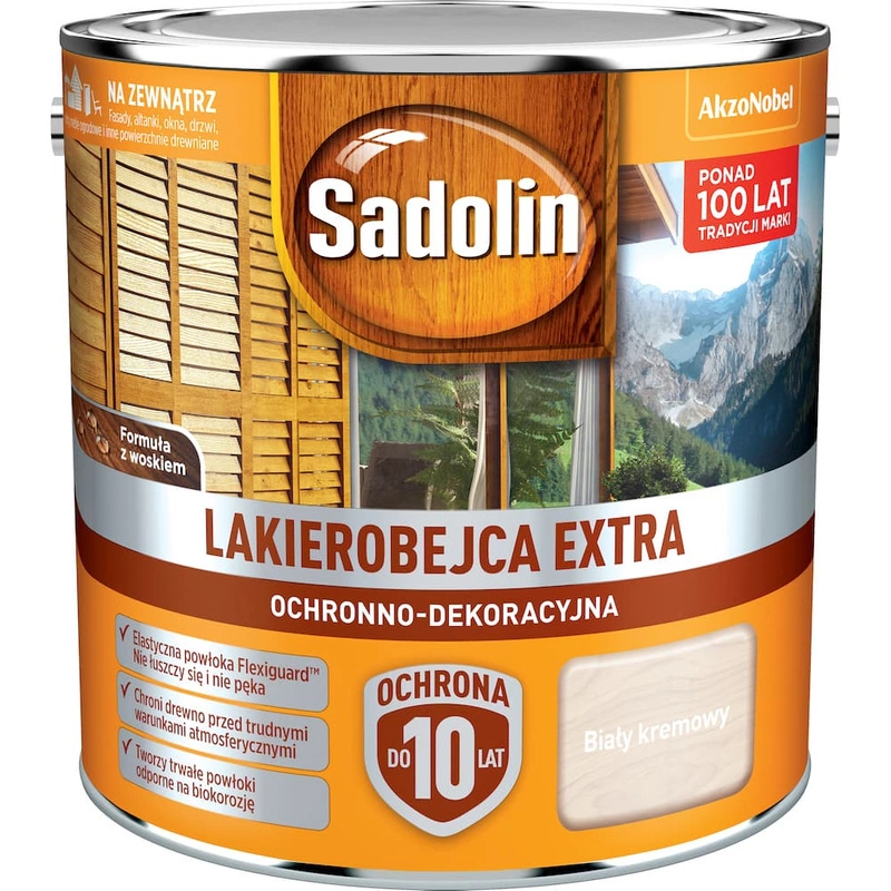 Lakierobejca do drewna SADOLIN EXTRA Biały Kremowy 2,5l