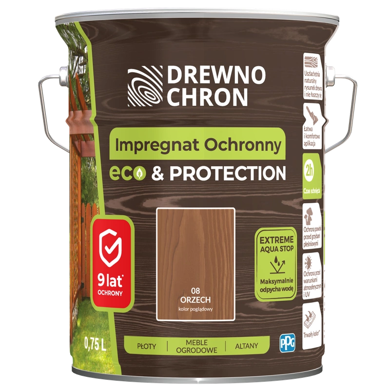 Impregnat do drewna DREWNOCHRON IMPREGNAT OCHRONNY ECO&PROTECTION orzech 4,5l