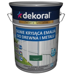 Farba ogólnego stosowania olejno-alkidowa DEKORAL SILNIE KRYJĄCA EMALIA DO DREWNA I METALU zielony soczysty 5l