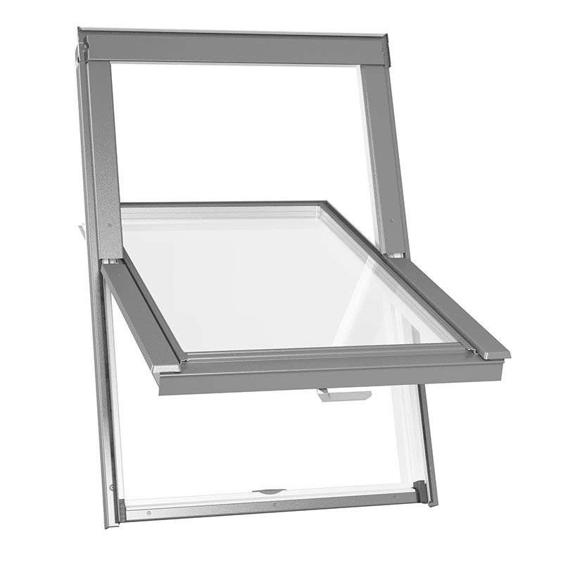 Zestaw okno dachowe MAGNETIC NEO APY M8A B1500 + kołnierz LSX płaski 3-szybowe RAL 7043 78x140