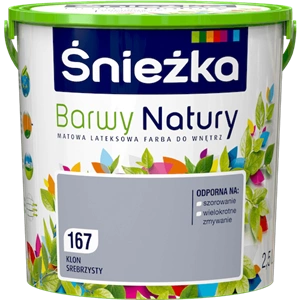 Farba do ścian lateksowa ŚNIEŻKA Barwy Natury klon srebrzysty 167 mat 2,5l