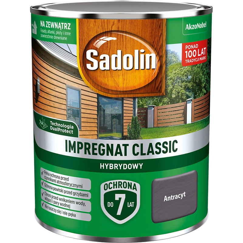 Impregnat do drewna SADOLIN Classic hybrydowy Antracyt 0,75l