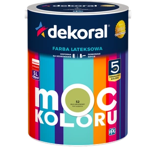 Farba do ścian i sufitów lateksowa DEKORAL MOC KOLORU Mus Groszkowy nr 52 mat 5l
