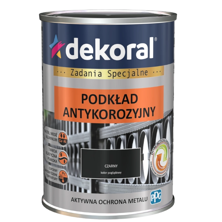 Podklad do stali DEKORAL PODKŁAD ANTYKOROZYJNY czarny RAL 9005   0,9l