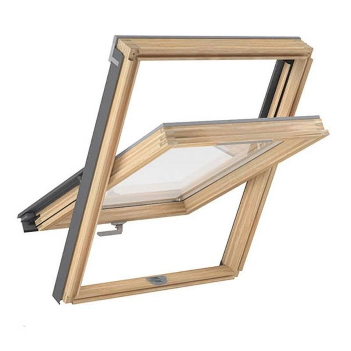 Okno dachowe RoofLITE+ Slim VENT DVY S6A B900 drewniane 2-szybowe 114x118