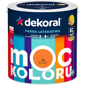 Farba do ścian i sufitów lateksowa DEKORAL MOC KOLORU Tutti-Frutti nr 16 mat 2,5l