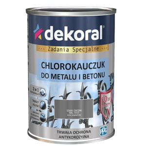Farba do metalu i betonu DEKORAL CHLOROKAUCZUK STRONG szary średni RAL 7010 0,9l