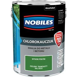 Farba do metalu i betonu NOBILES CHLOROKAUCZUK RAL 6010 połysk 5l