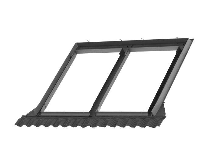 Kołnierz do okna dachowego Velux EKW MK04 2021M RAL 7043 78x98 kombi do pokryć wysokoprofilowanych