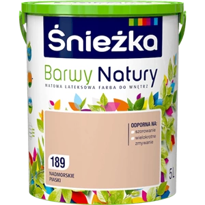 Farba do ścian lateksowa ŚNIEŻKA Barwy Natury nadmorski piasek 189 mat 5l