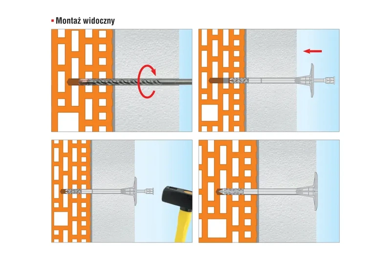 Kołek do mocowania izolacji trzpień metalowy z krótką strefą rozpierania WKRĘT-MET LMX 10x200mm - 200 szt.