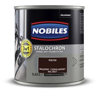 Farba antykorozyjna NOBILES Stalochron Brąz Czekoladowy RAL 8017 połysk 0,65l