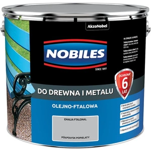 Farba do drewna i metalu olejno- ftalowa NOBILES FTALONAL Popielaty półpołysk 10l
