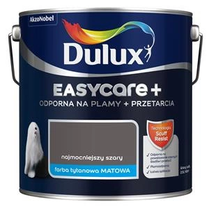 Farba do ścian i sufitów lateksowa Dulux EasyCare+ Plamy+Przetarcia Najmocniejszy Szary mat 2,5L