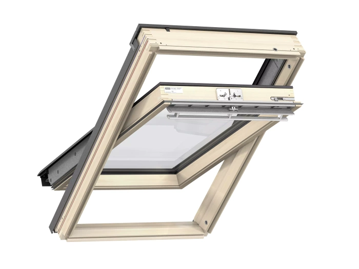 Okno dachowe Velux GLL FK04 1061 RAL 7043 66x98 3-szybowe drewniane