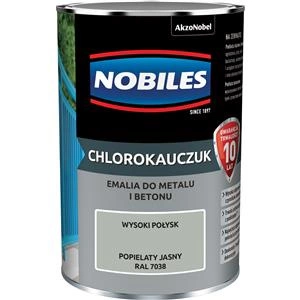 Farba do metalu i betonu NOBILES CHLOROKAUCZUK RAL 7038 połysk 0,9l