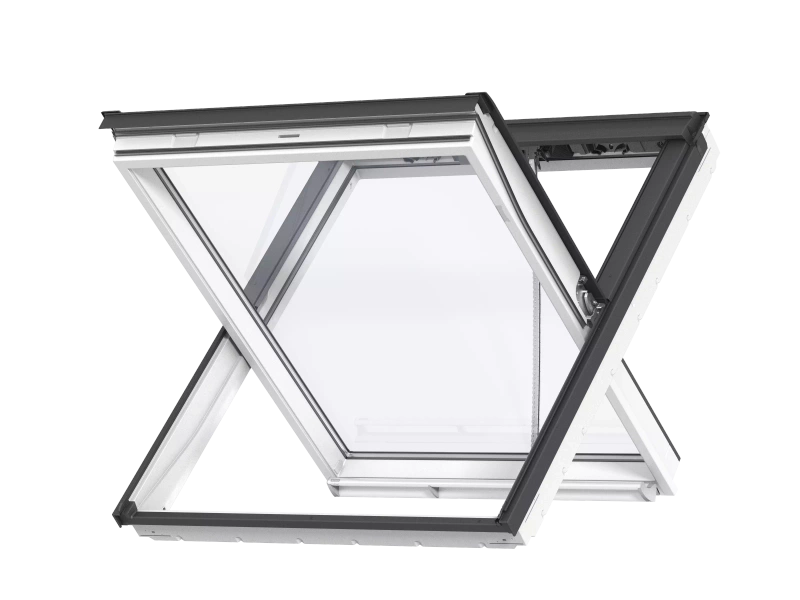Okno dachowe oddymiające Velux GGU PK06 0066 RAL 7043 40D 94x118 3-szybowe drewniano-poliuretanowe