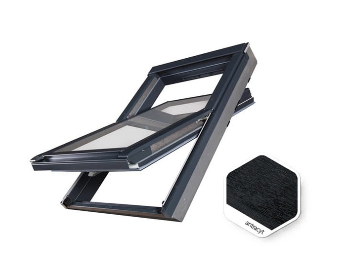 Okno dachowe Fakro PTP-V U41 ACMX RAL 7016 78x118 3-szybowe PVC