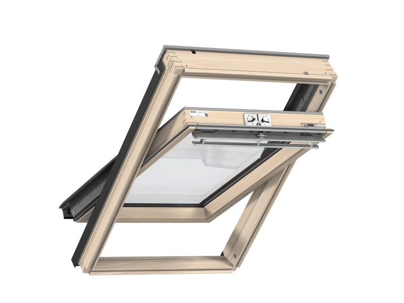 Okno dachowe Velux GLL FK06 1561B 66x118 3-szybowe drewniane czarne