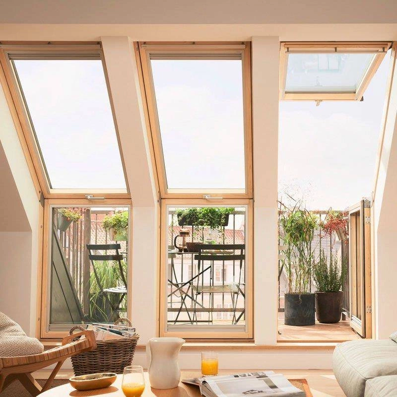 Balkon dachowy Velux GEL M08 2065 78x140 3-szybowy drewniany góra