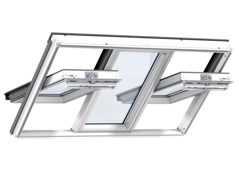 Okna dachowe 3w1 Velux GGLS FFKF06 2066 3-szybowe drewniane
