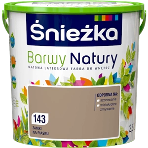 Farba do ścian lateksowa ŚNIEŻKA Barwy Natury zamki na piasku 143 mat 2,5l