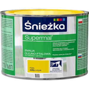 Farba do drewna i metalu olejno-ftalowa ŚNIEŻKA Supermal żółty F565 połysk 0,4l