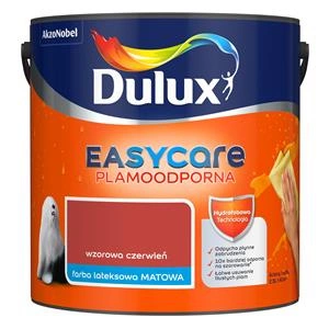 Farba do ścian i sufitów lateksowa Dulux EasyCare Wzorowa czerwień mat 2,5L