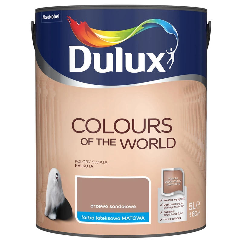 Farba do ścian i sufitów lateksowa Dulux Kolory Świata Drzewo Sandałowe mat 5L