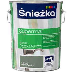 Farba do drewna i metalu olejno-ftalowa ŚNIEŻKA Supermal popielaty RAL7023 połysk 5l