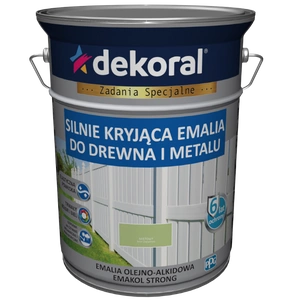 Farba ogólnego stosowania olejno-alkidowa DEKORAL SILNIE KRYJĄCA EMALIA DO DREWNA I METALU miętowy 5l