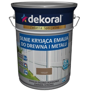 Farba ogólnego stosowania olejno-alkidowa DEKORAL SILNIE KRYJĄCA EMALIA DO DREWNA I METALU kawowy jasny 5l