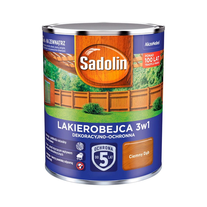 Lakierobejca do drewna SADOLIN LAKIEROBEJCA 3W1 Ciemny Dąb 0,7l