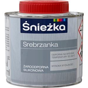 Farba do metalu silikonowa ŚNIEŻKA Srebrzanka Żaroodporna srebrna połysk metaliczny 0,2l