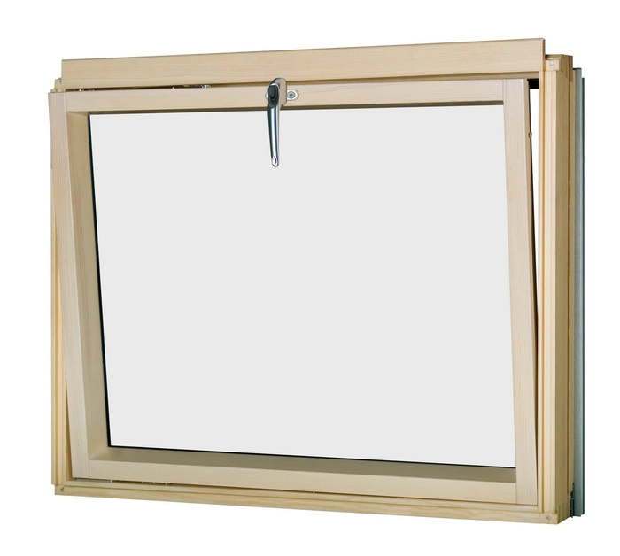 Okno kolankowe Fakro BVP P5 RAL 9005 94x137 3-szybowe drewniane