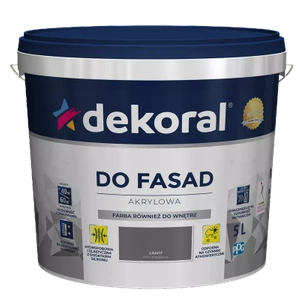 Farba do elewacji DEKORAL AKRYLOWA FARBA DO FASAD Grafit 5l