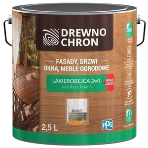 Lakierobejca do drewna DREWNOCHRON LAKIEROBEJCA 2W1 biały satyna 2,5l