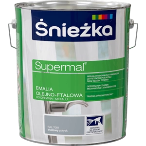 Farba do drewna i metalu olejno-ftalowa ŚNIEŻKA Supermal stalowy RAL 7001 połysk 10l