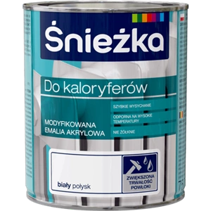 Farba do kaloryferów akrylowa ŚNIEŻKA biała połysk 0,75l